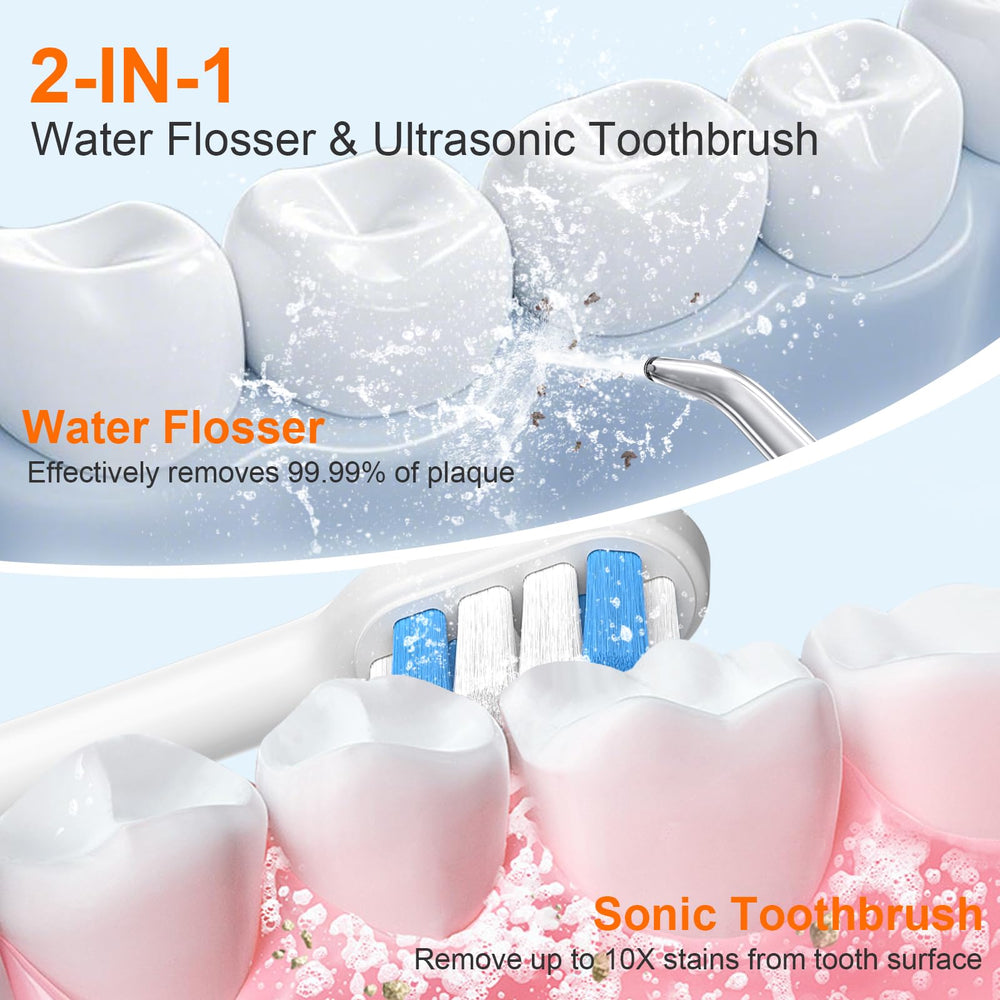 Sonic toothbrush with wide-swing motion in white
