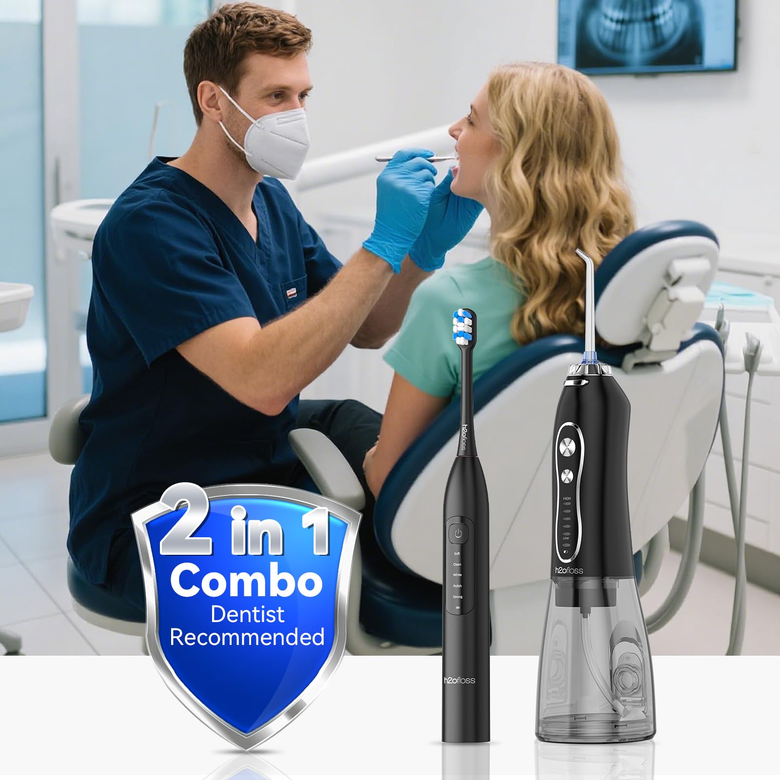 Travel-ready cordless dental care kit in compact case
