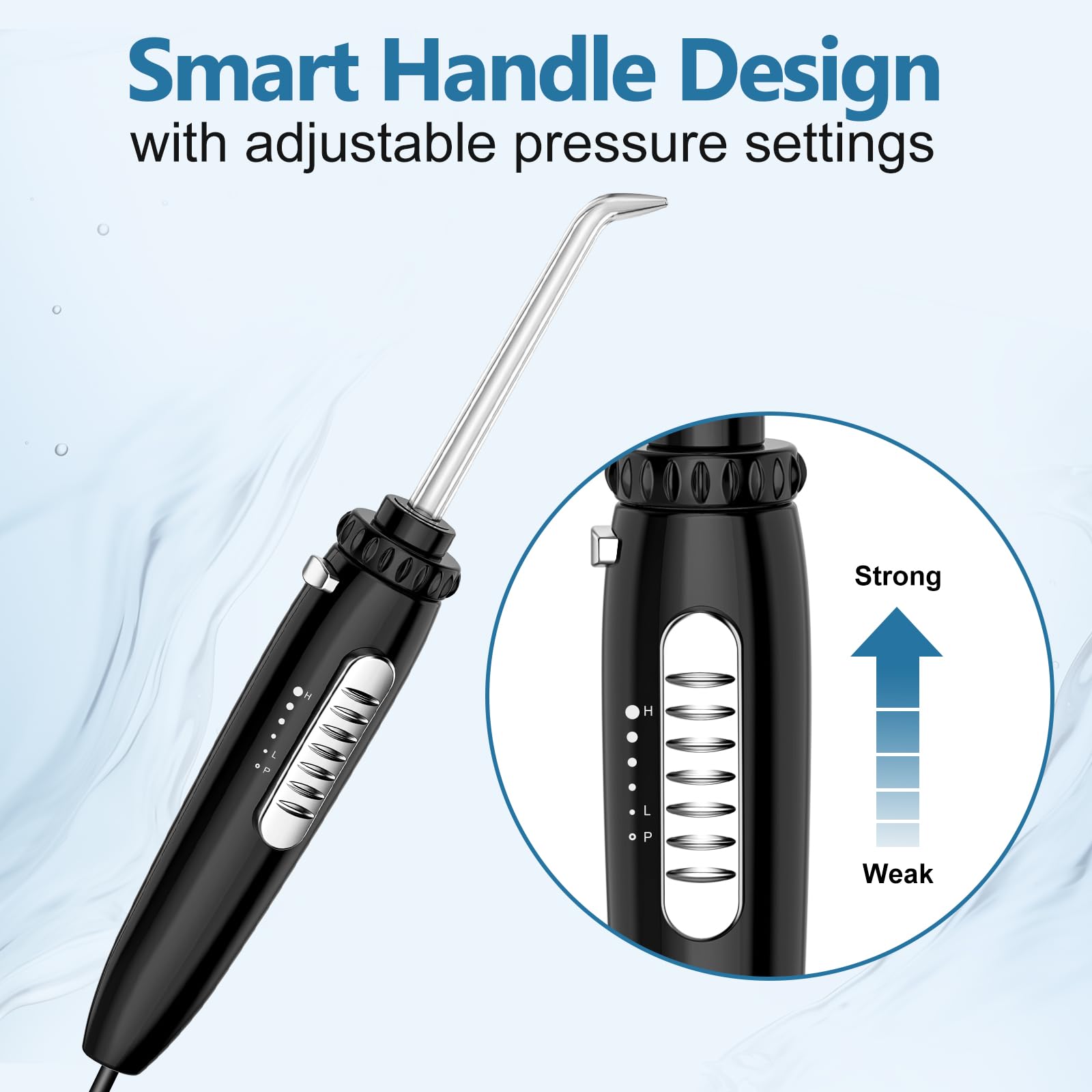13 interchangeable nozzles stored in hygienic case