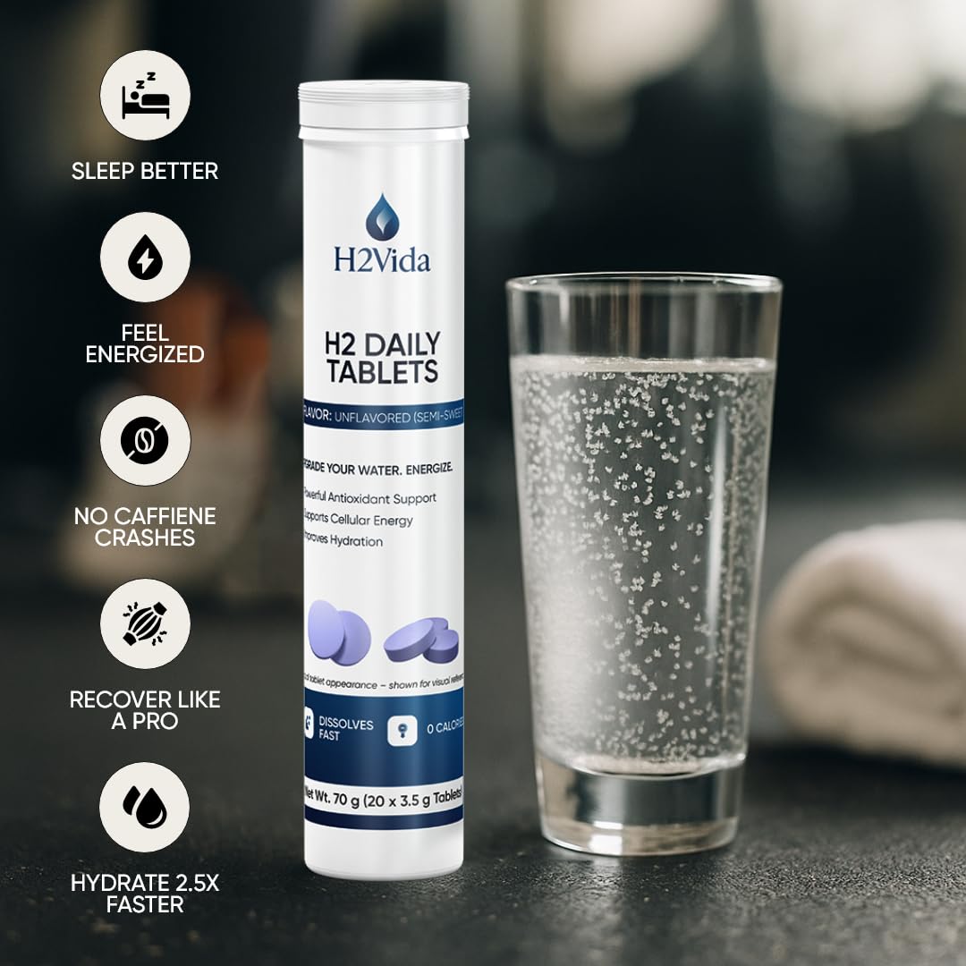 Nutrition facts panel for H2Vida tablets