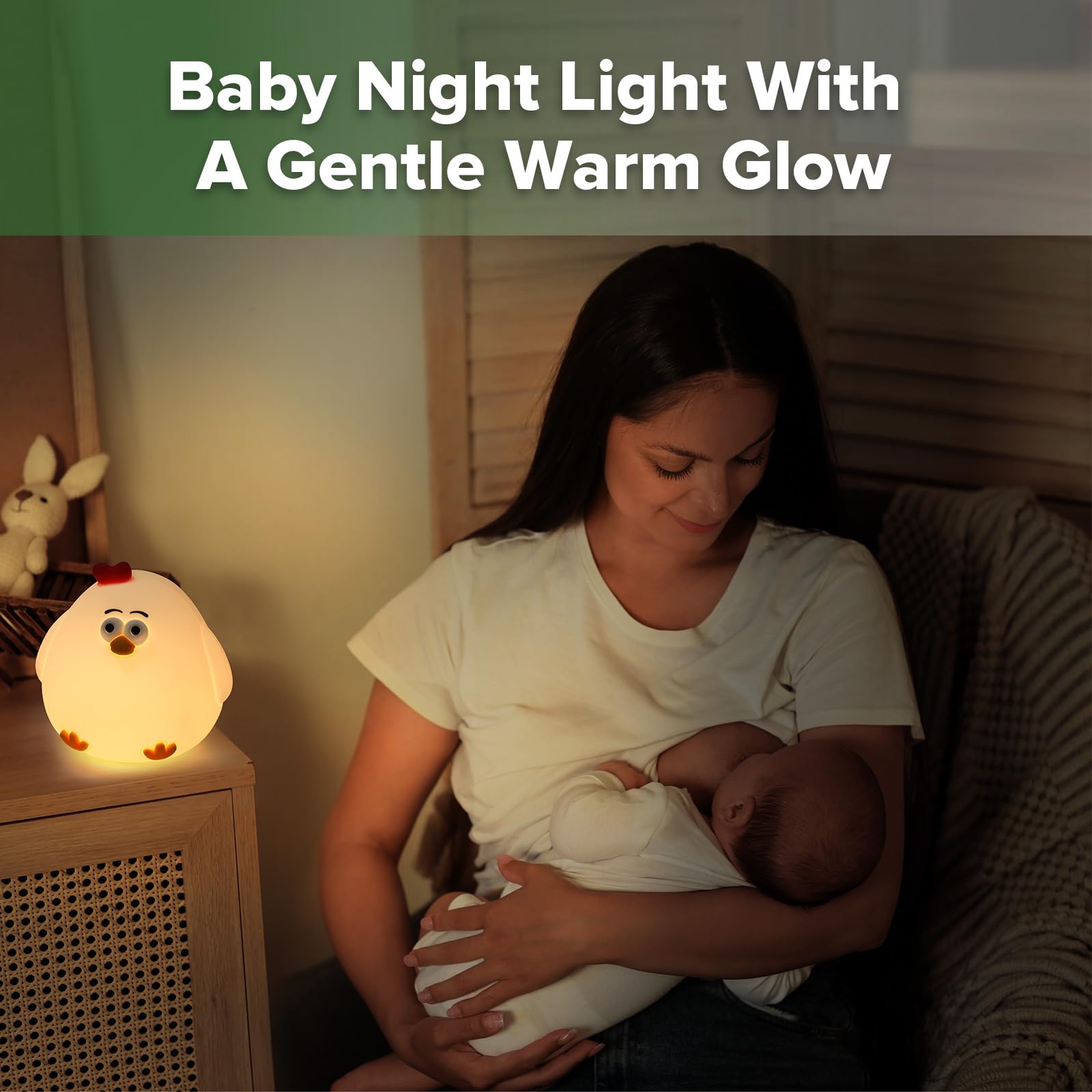 Nursery night light glows softly