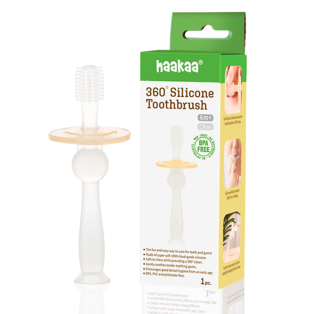 Haakaa 360° Silicone Baby Toothbrush front view