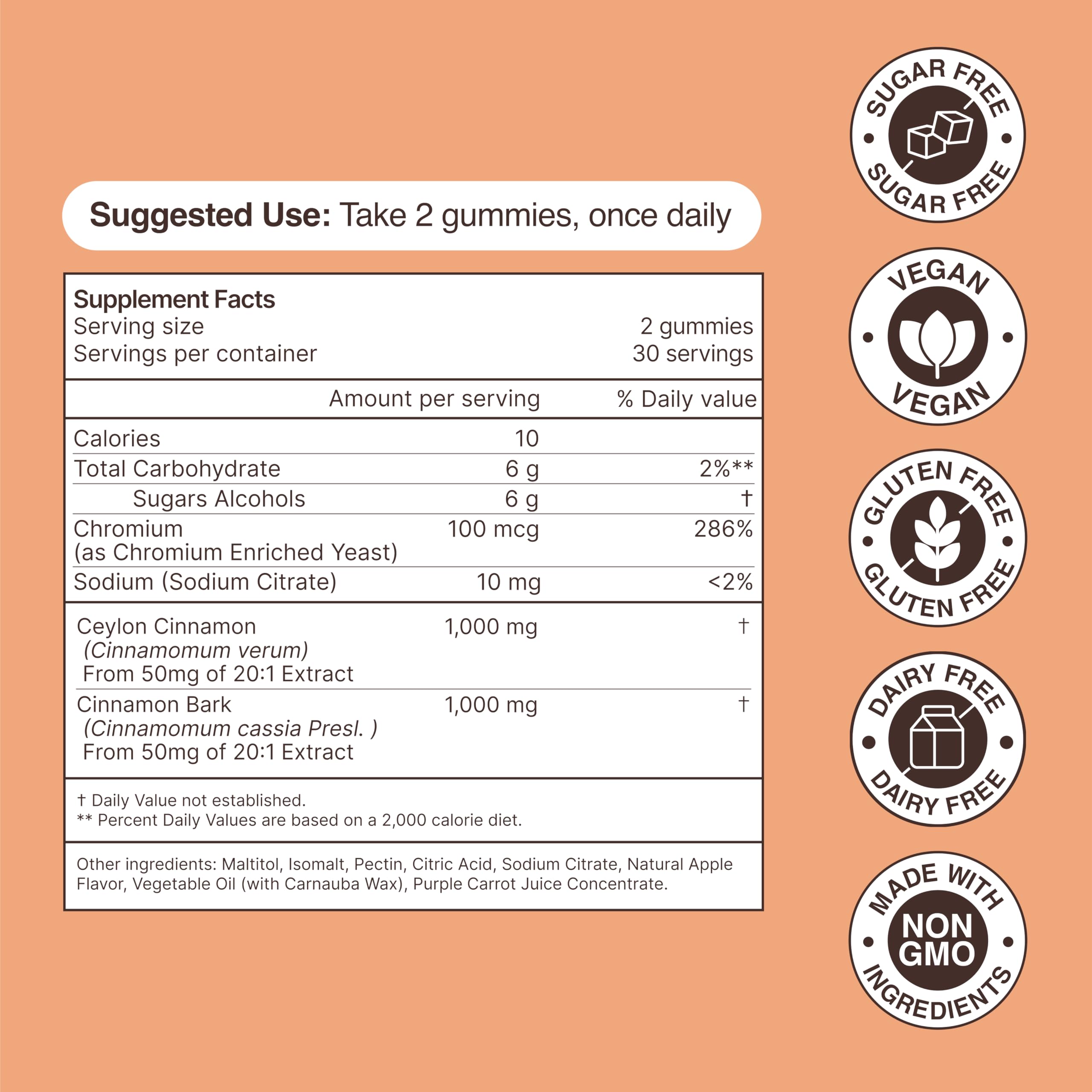 Gummies displayed on a kitchen counter with a natural lifestyle setting