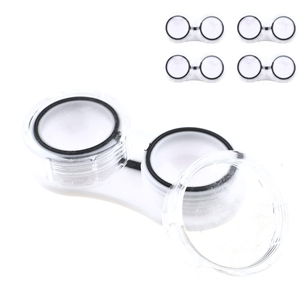 HAHIYO 25mm acrylic clear contact lens case with L and R labeling