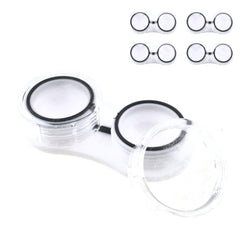 HAHIYO 25mm acrylic clear contact lens case with L and R labeling