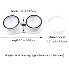Open lens case showing left and right compartments for lenses