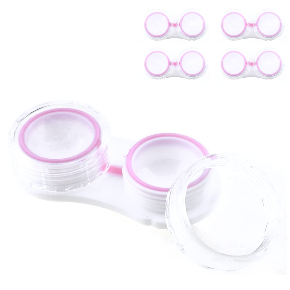 HahiYo 25mm acrylic contact lens case in clear pink, closed