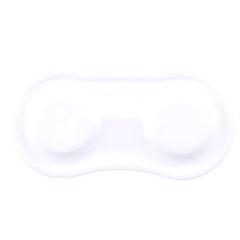 Travel-friendly five-pack of clear pink contact lens cases