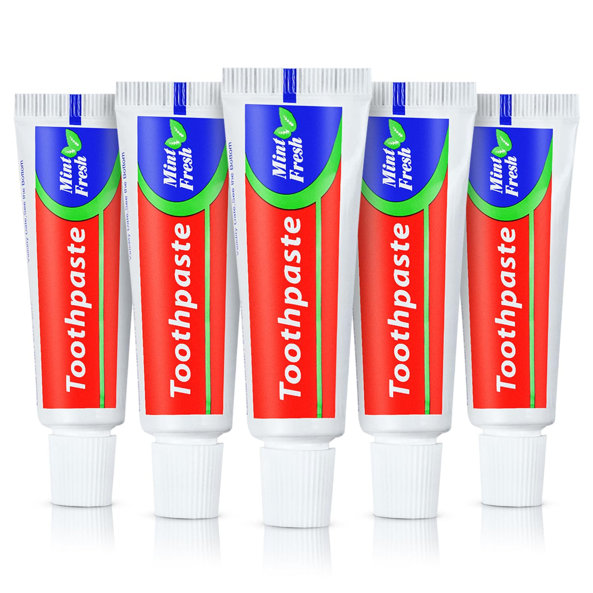 Bulk pack of 100 individually packaged toothpaste tubes