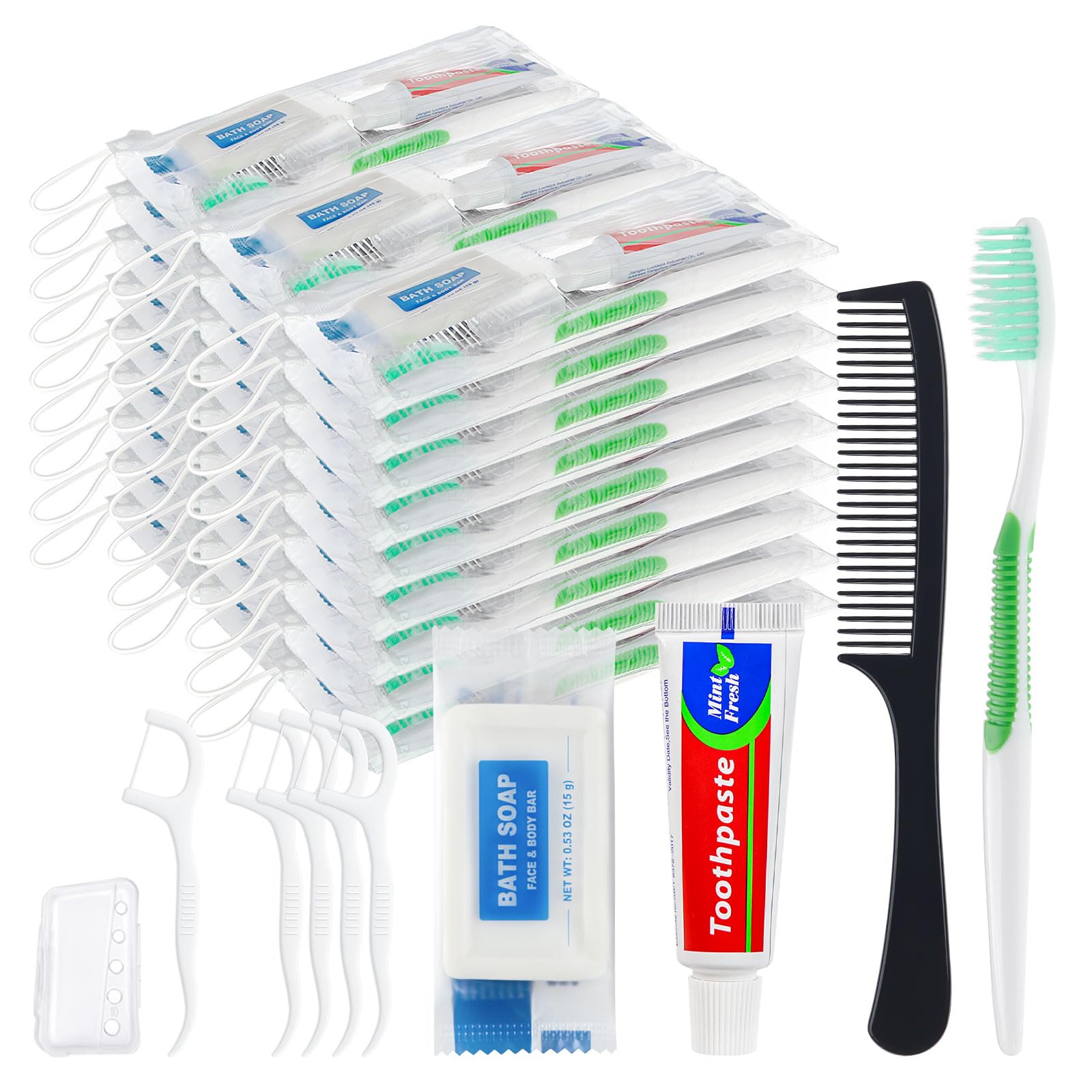 HAIFOTRVA 30-set travel toiletries kit in a zip bag