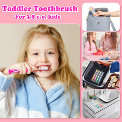 Individually wrapped HAIFOTRVA toddler toothbrush in blue animal design