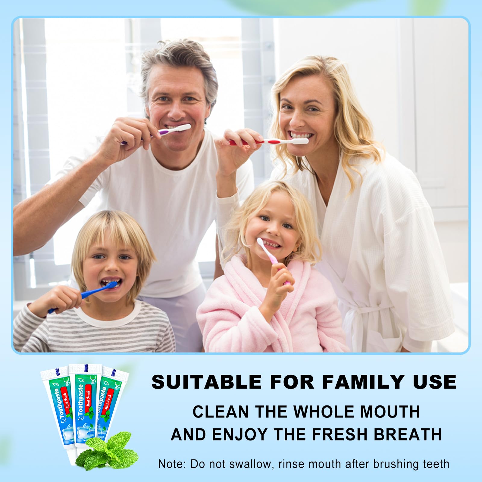 Bulk travel toothpaste pack with 30 mint tubes