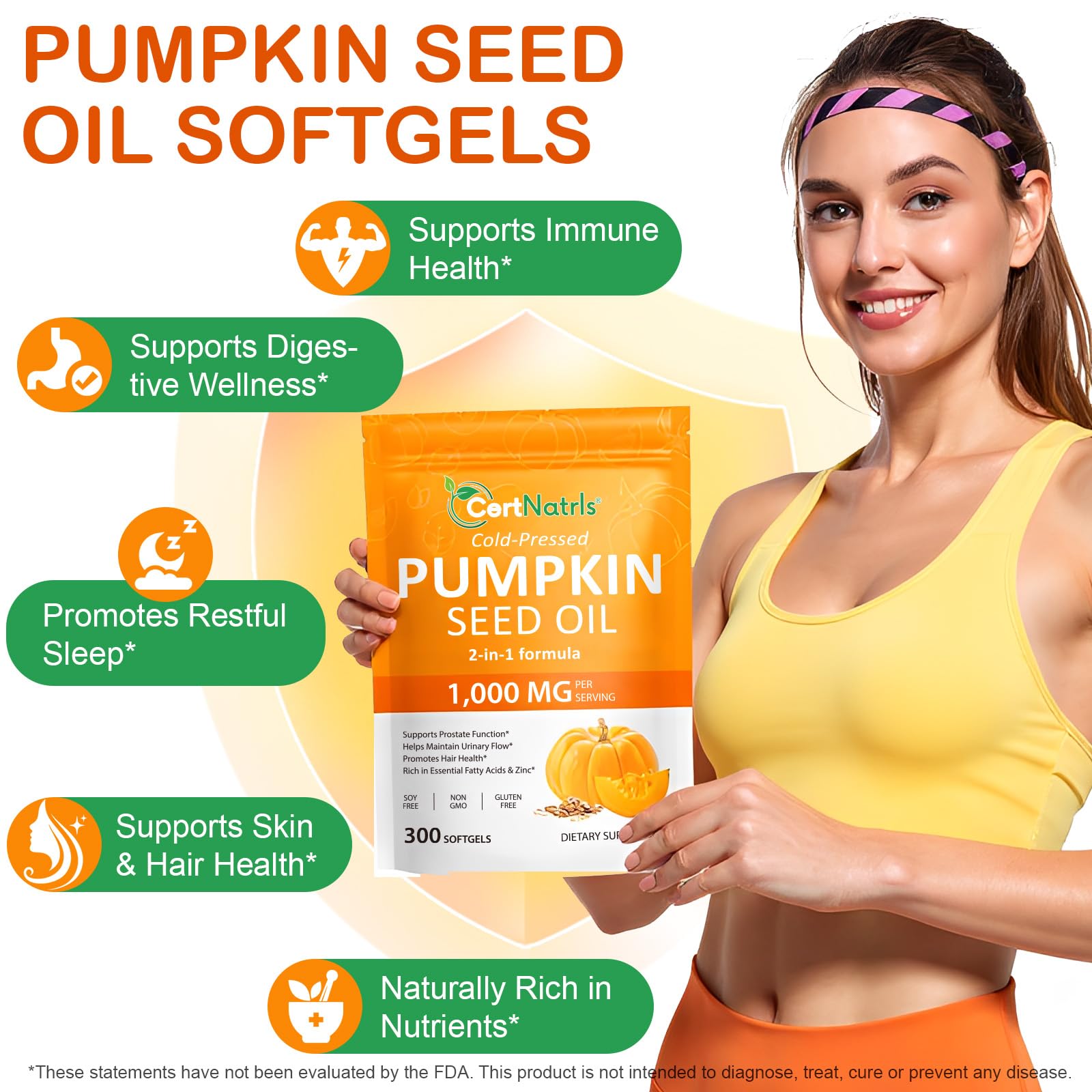 Hair growth support from pumpkin seed oil capsules