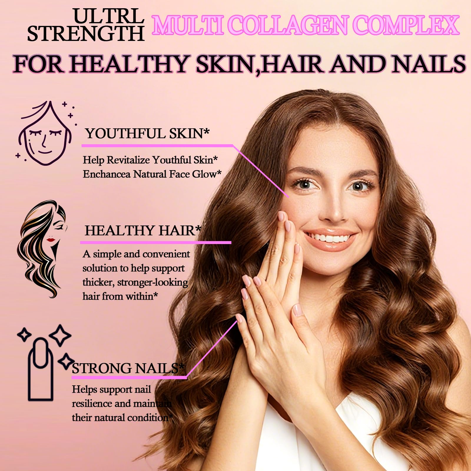 Liquid drops benefiting hair, skin and nails