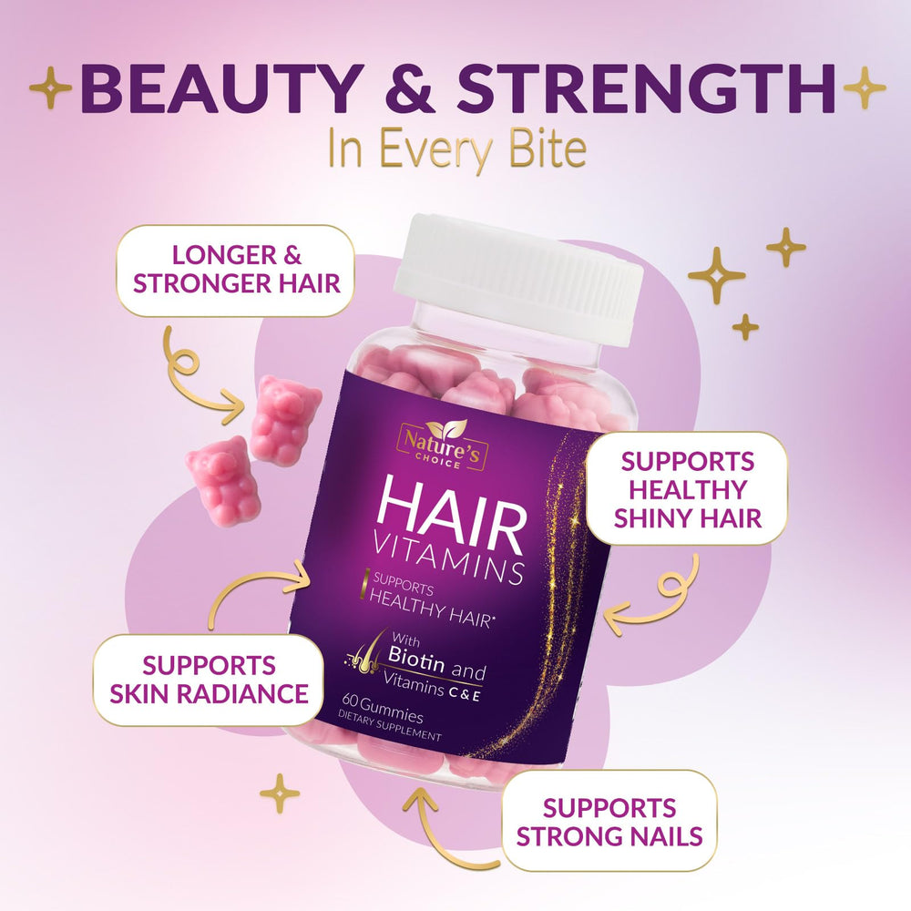Hair Vitamin Gummies packaging displayed on white background