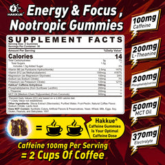 Person taking Hakkue Energy Focus Gummies for on-the-go energy