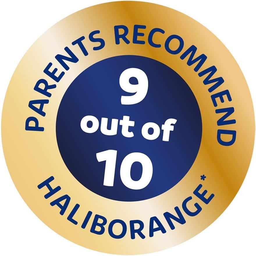 Nutrition information panel on Haliborange packaging