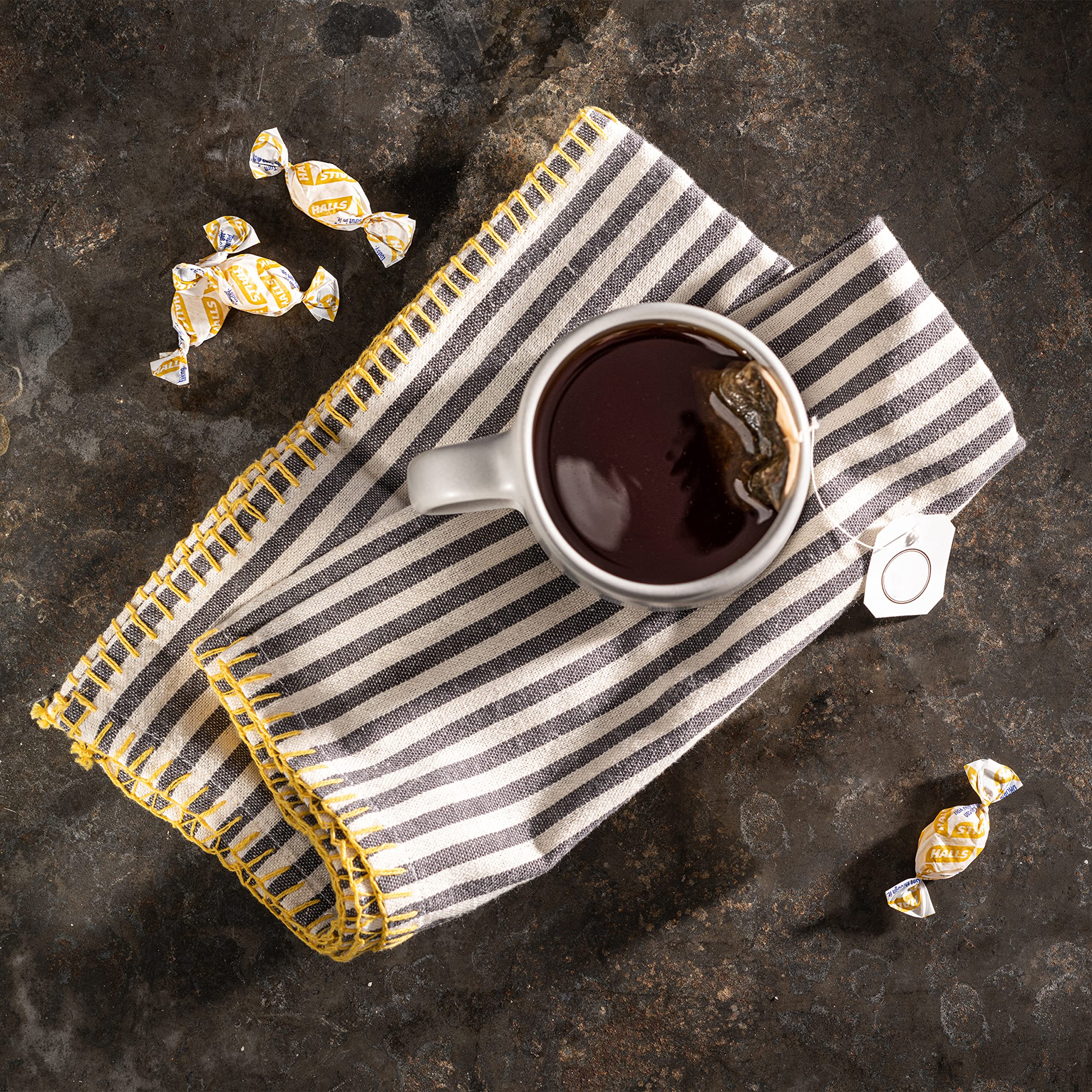 Nutrition facts label for HALLS Vitamin C Drops