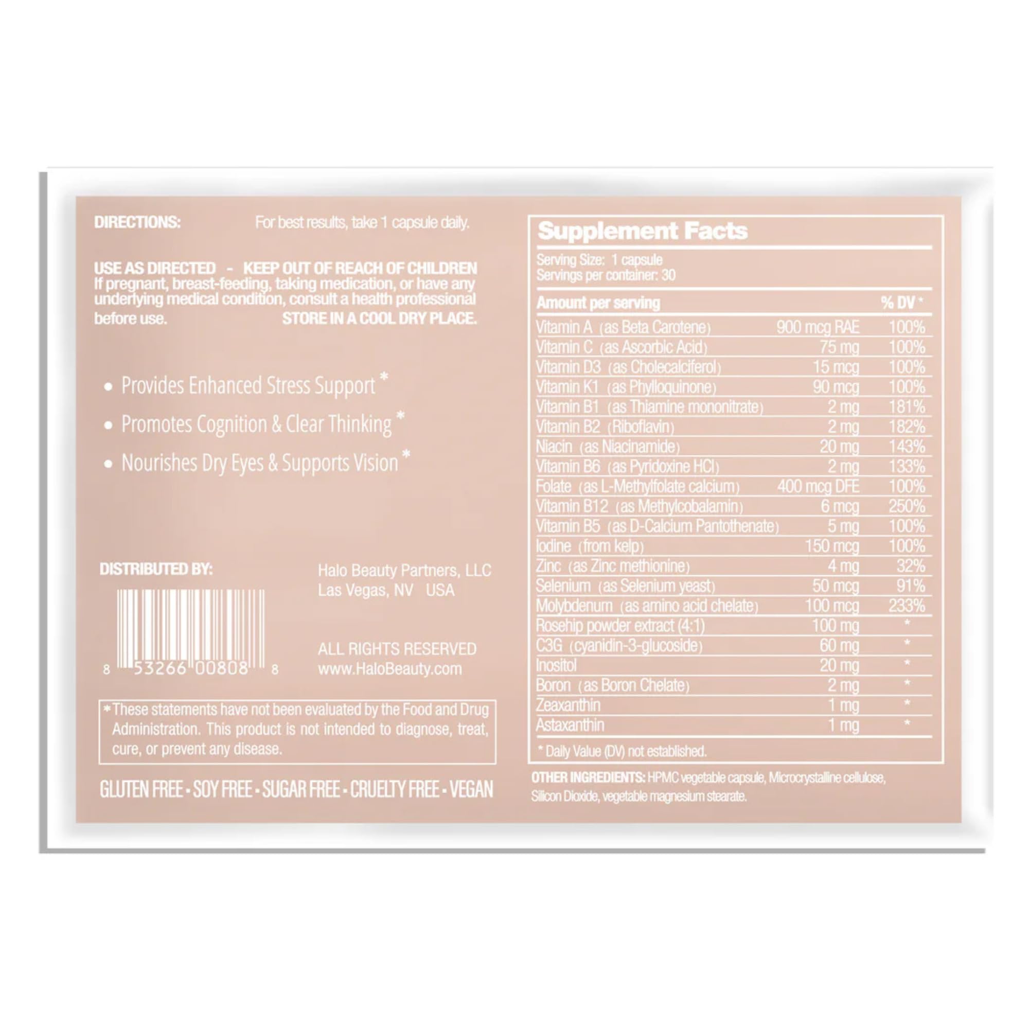 Eye health support ingredients Zeaxanthin and Astaxanthin