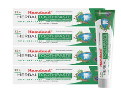 Hamdard 12 Herbs Miswak Total Oral Care Toothpaste 100g Pack of 4 – packaging front