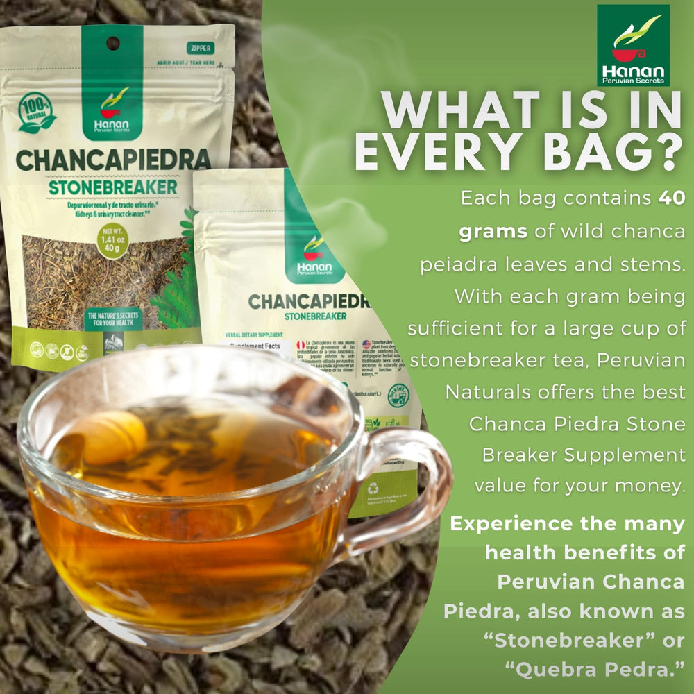 Brewing Hanan Chanca Piedra tea in a mug