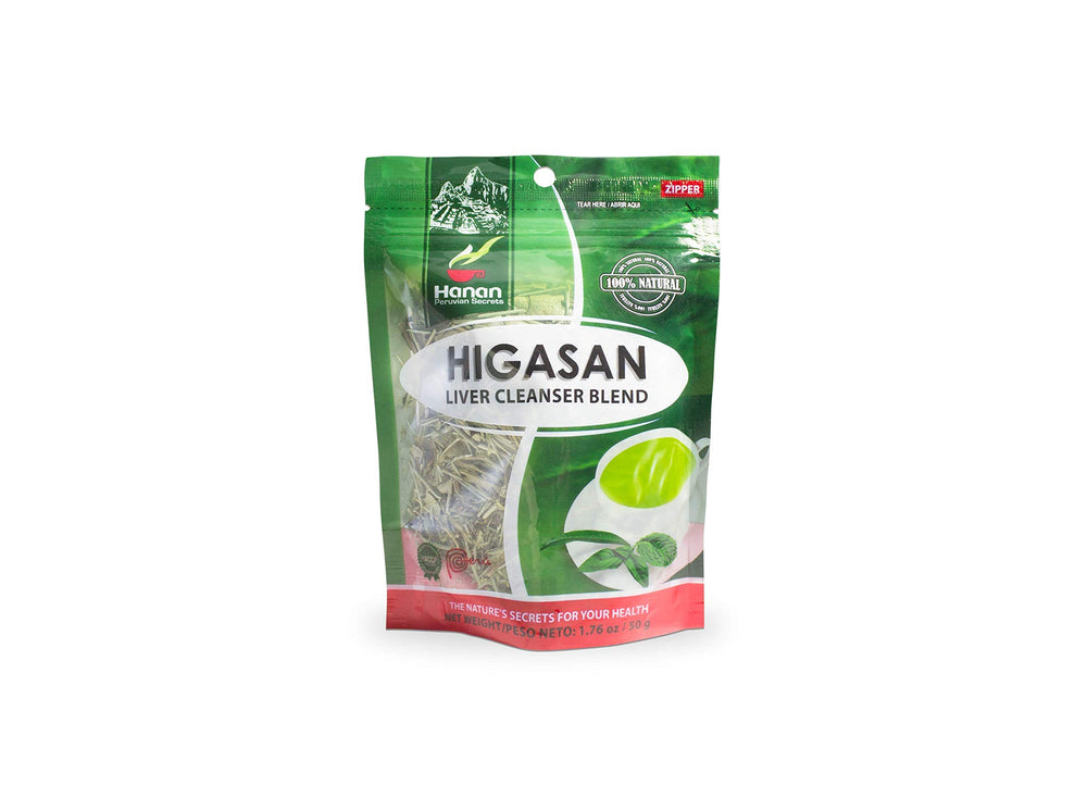Assorted Higasan herbal tea jars and packaging