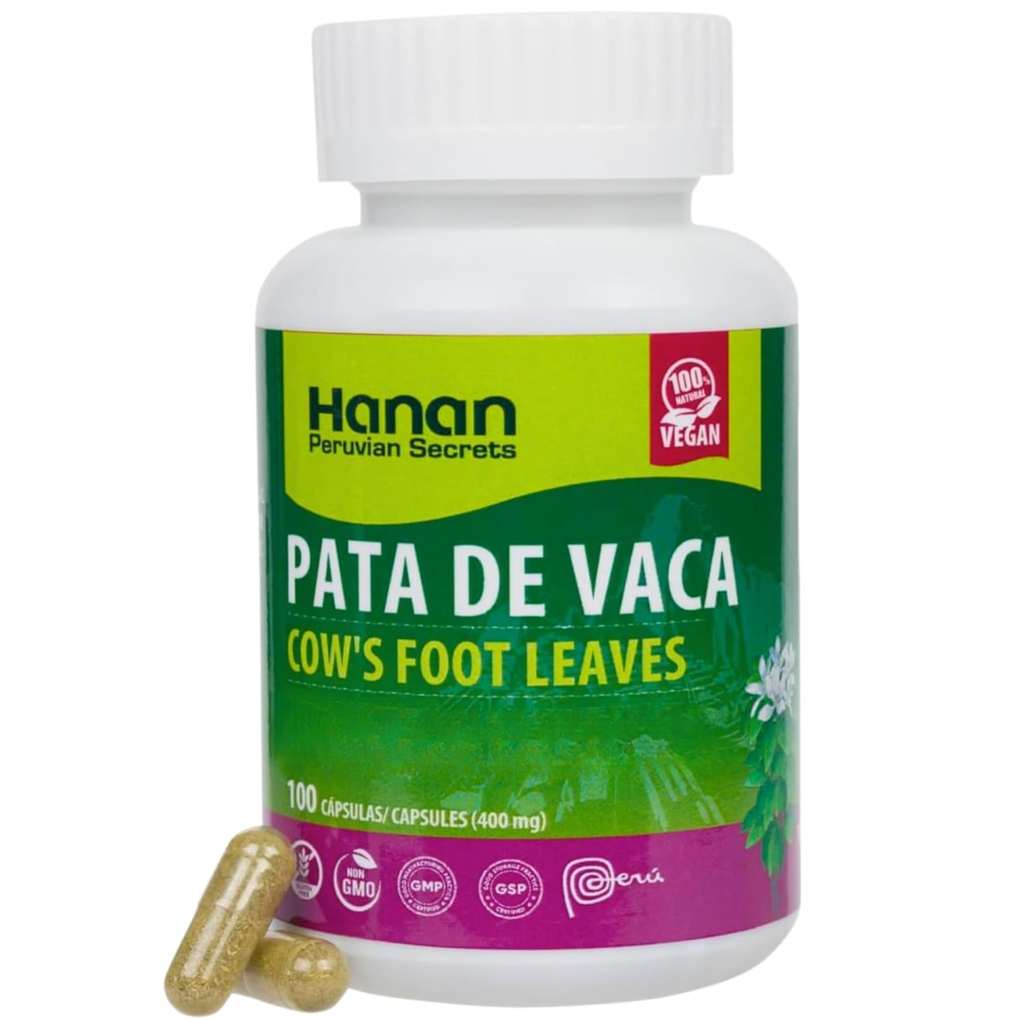 Hero image showing Hanan Pata de Vaca 100 capsules
