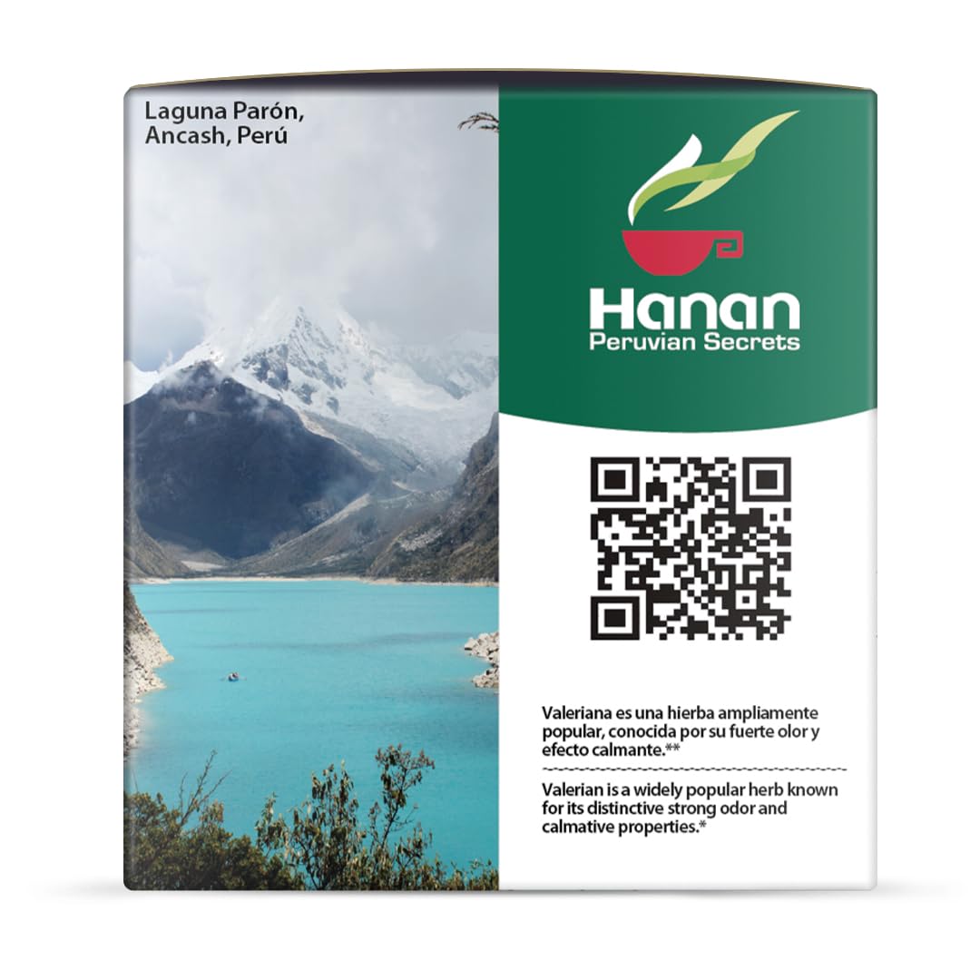Caffeine-free valerian herbal tea in packaging