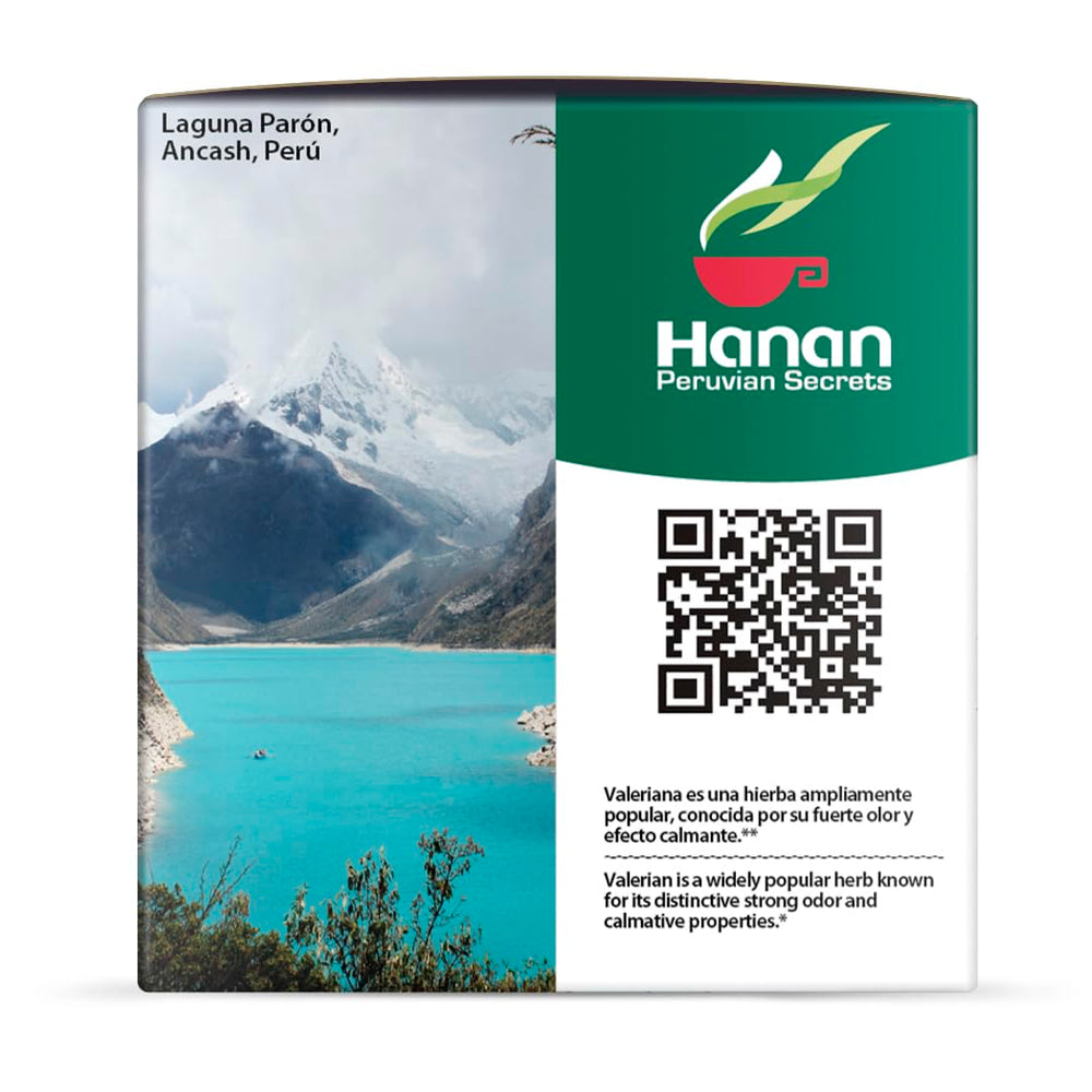 Side view of Valeriana tea packaging