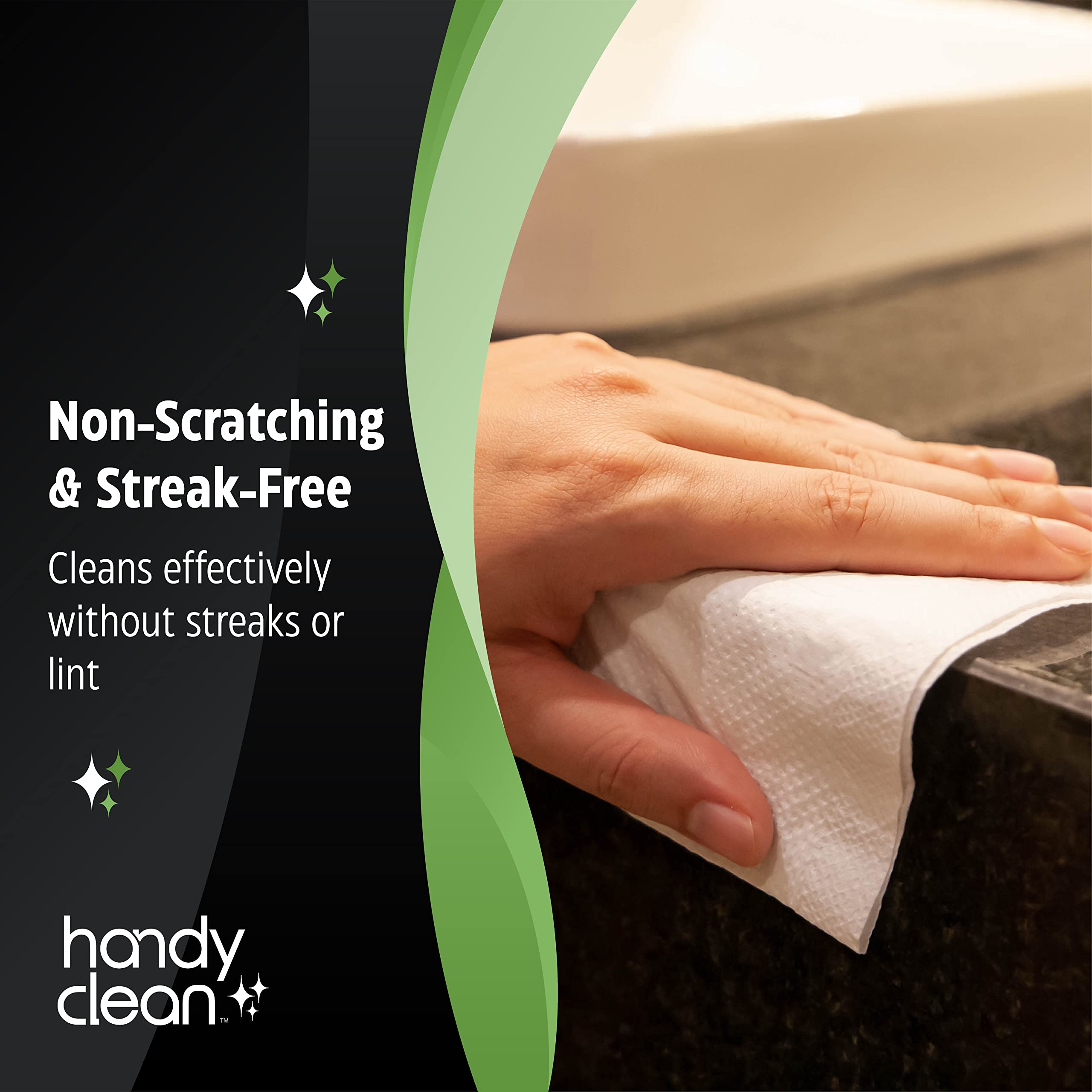 Smartphone screen being cleaned with HandyClean wipe