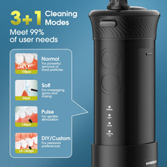 Retractable 180ml water tank with built-in nozzle storage