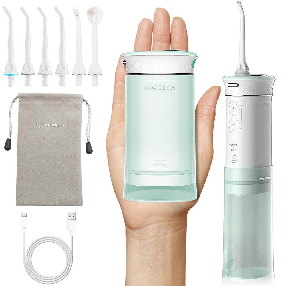 HANGSUN Water Flosser in compact travel size with retractable 180ml tank