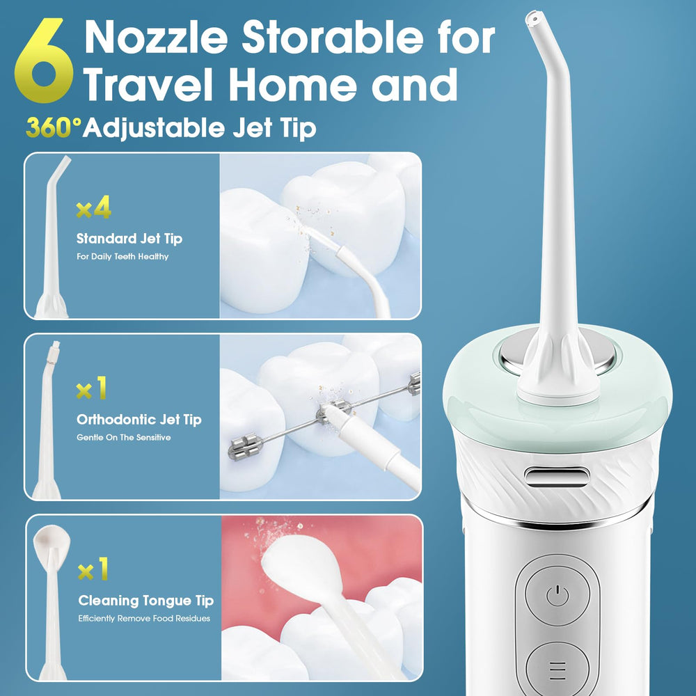 IPX7 waterproof water flosser with USB-C charging