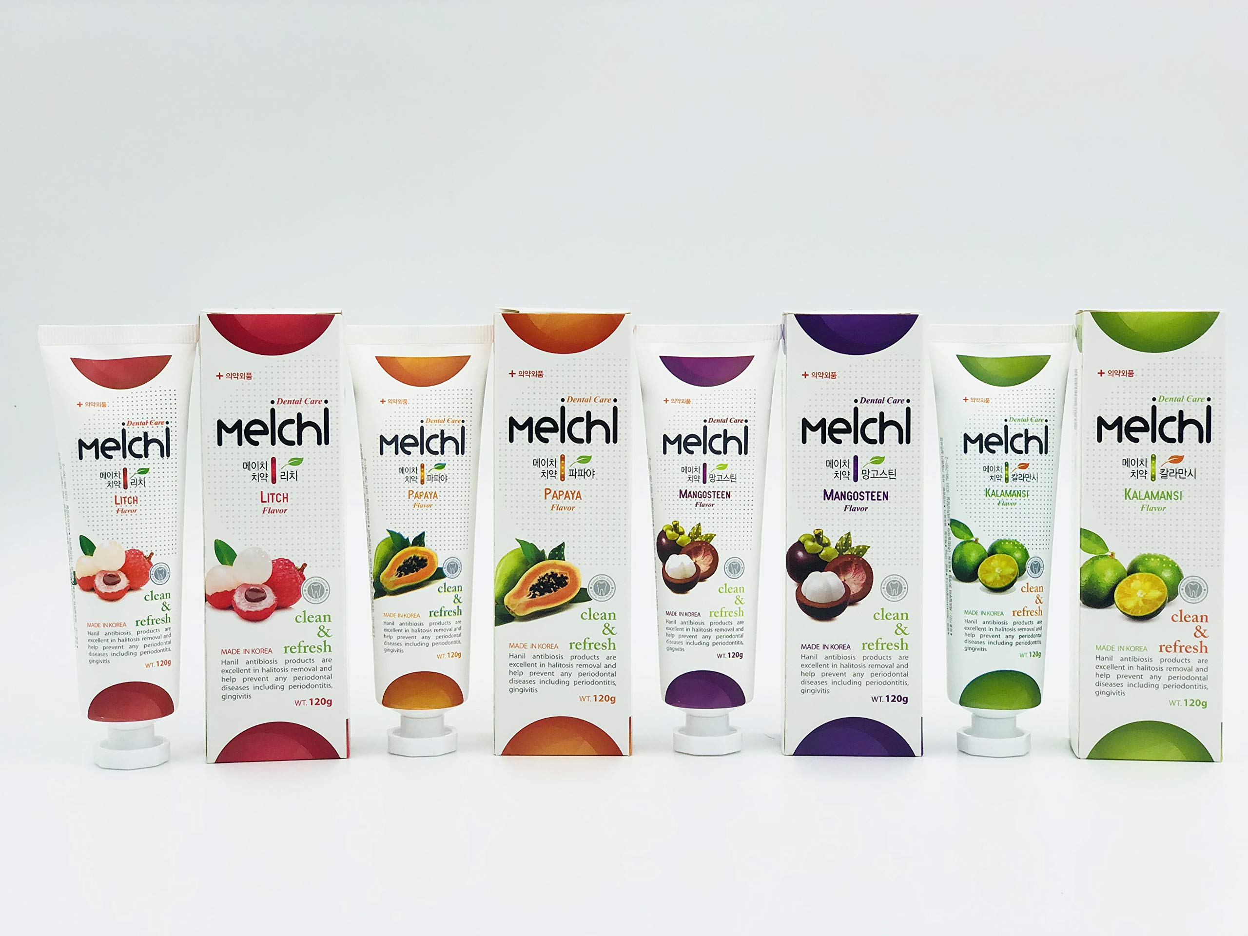 Product packaging and branding of Hanil Meichi Mangosteen toothpaste