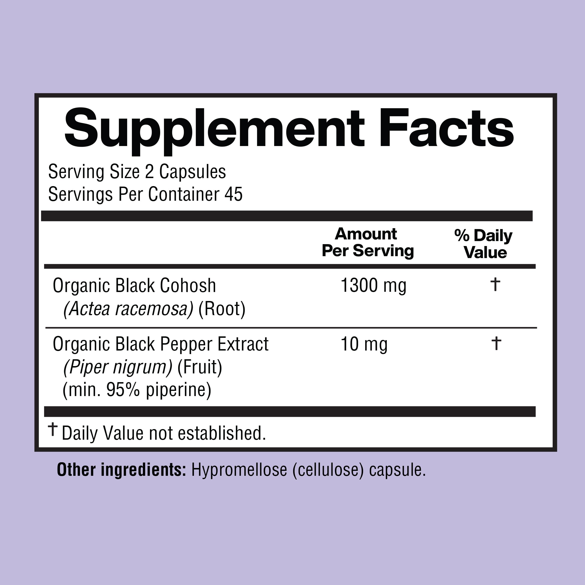 90 vegan capsules in bottle