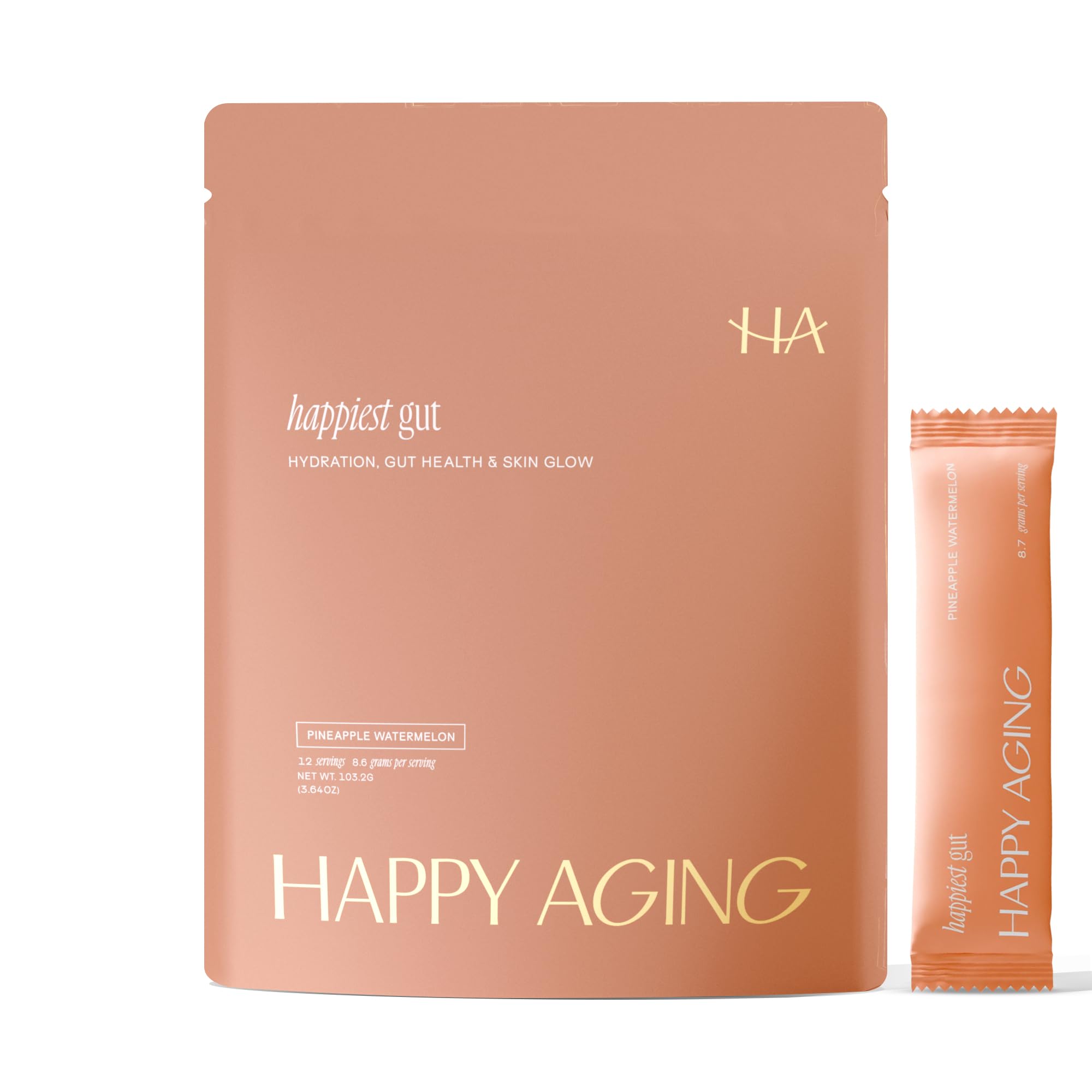 Happiest Gut Hydration Powder Pineapple Watermelon packaging