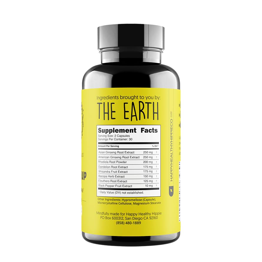 Happy Healthy Hippie packaging label shot conveys quality and consistent daily routine.