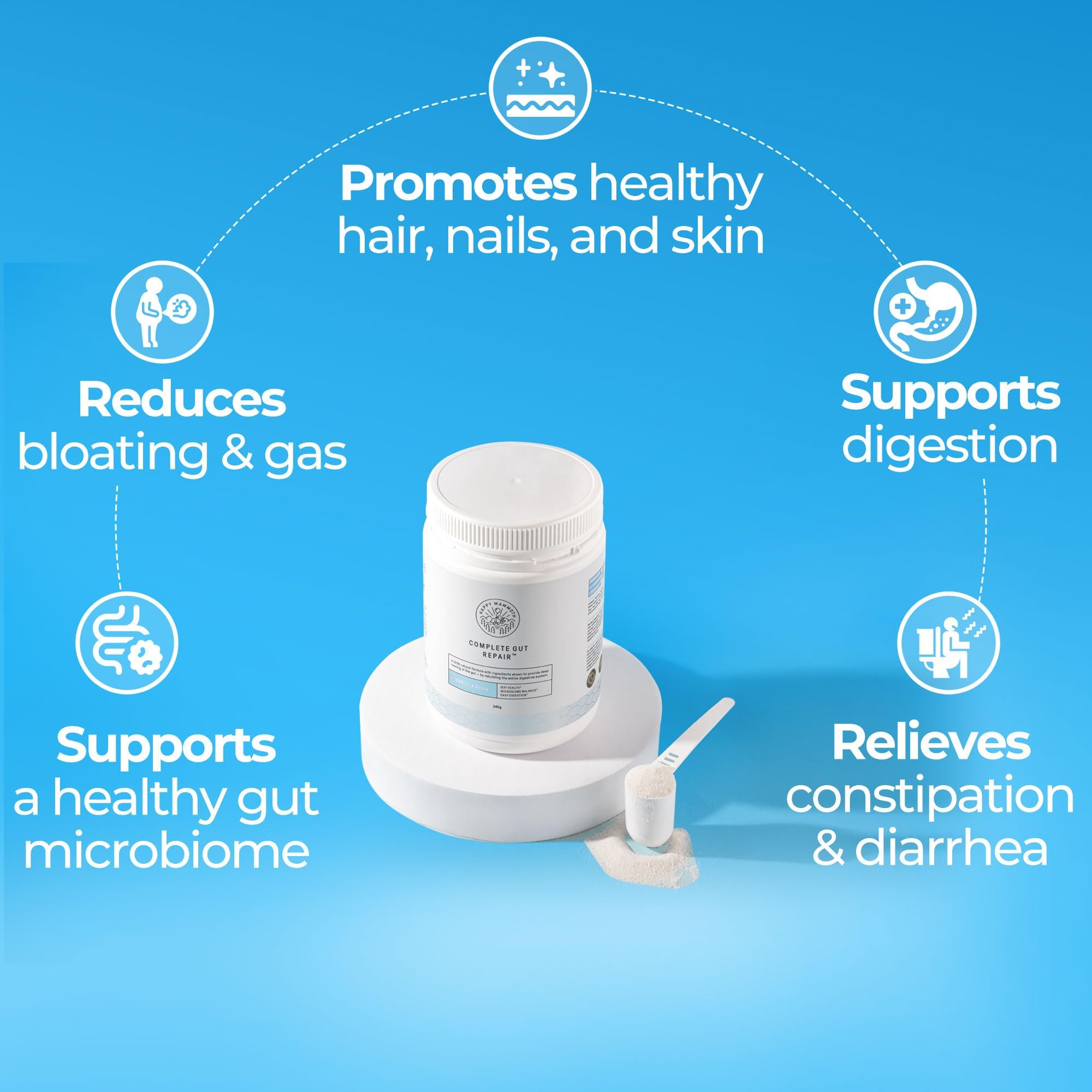 Close-up of probiotic capsules and fiber ingredients