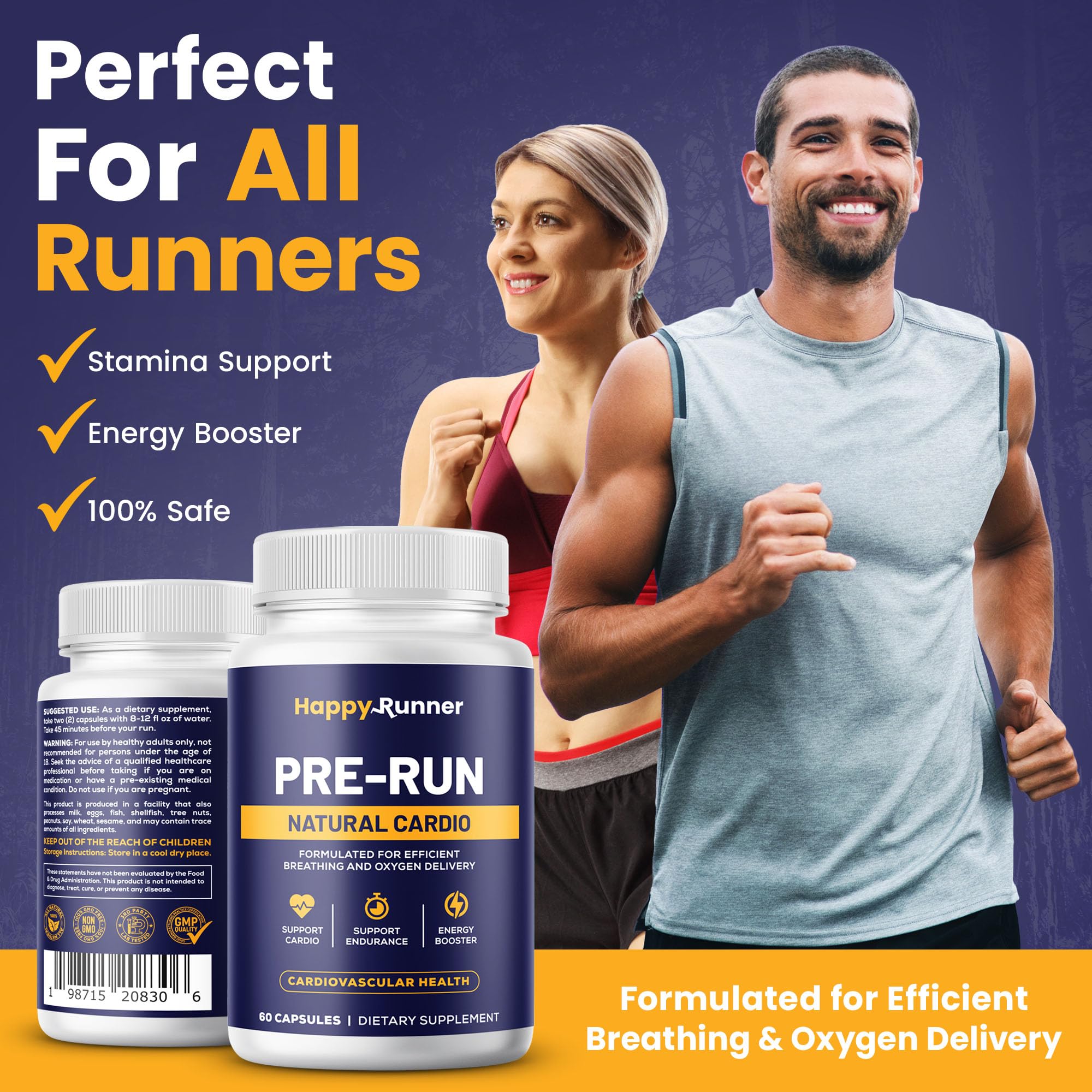 Happy Runner Pre-Run breathing-ease helps visualize improved airflow during training