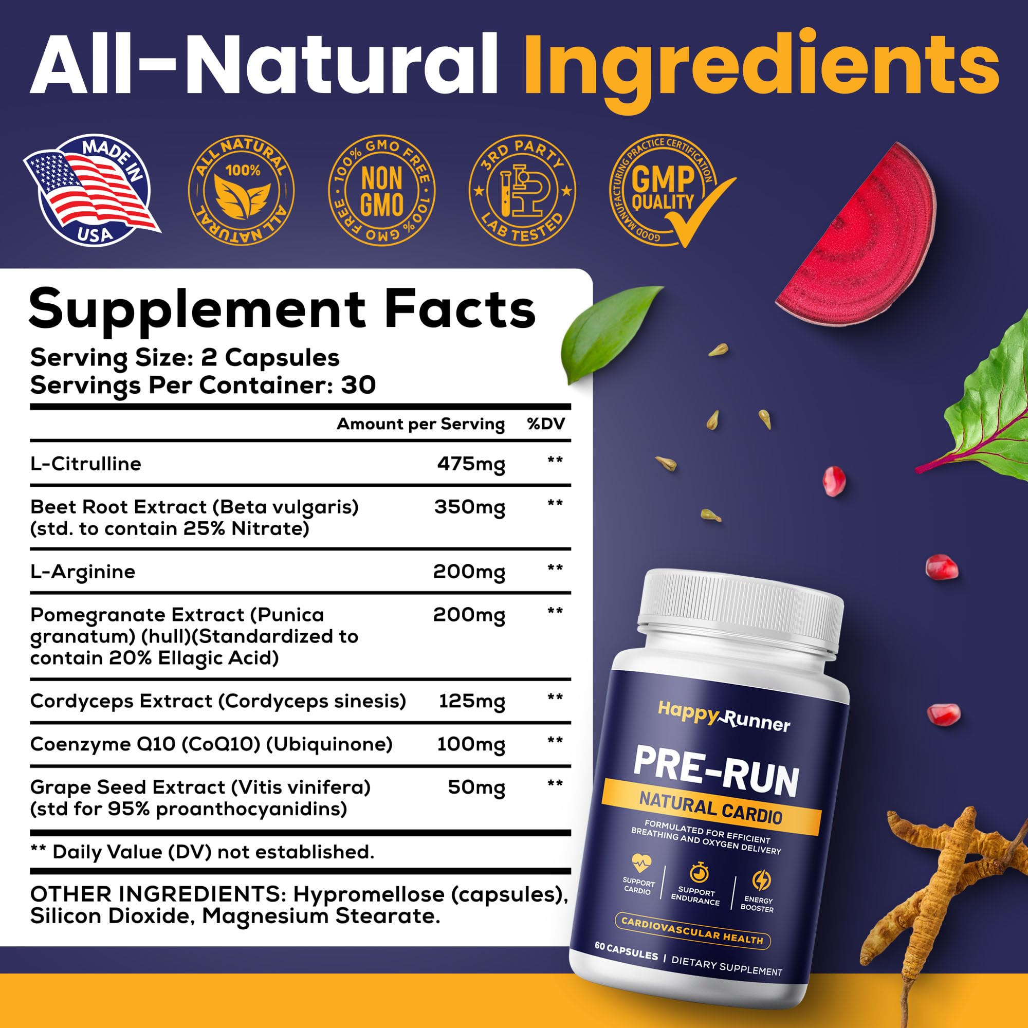 Happy Runner Pre-Run runner on track suggests convenient pre-workout supplementation