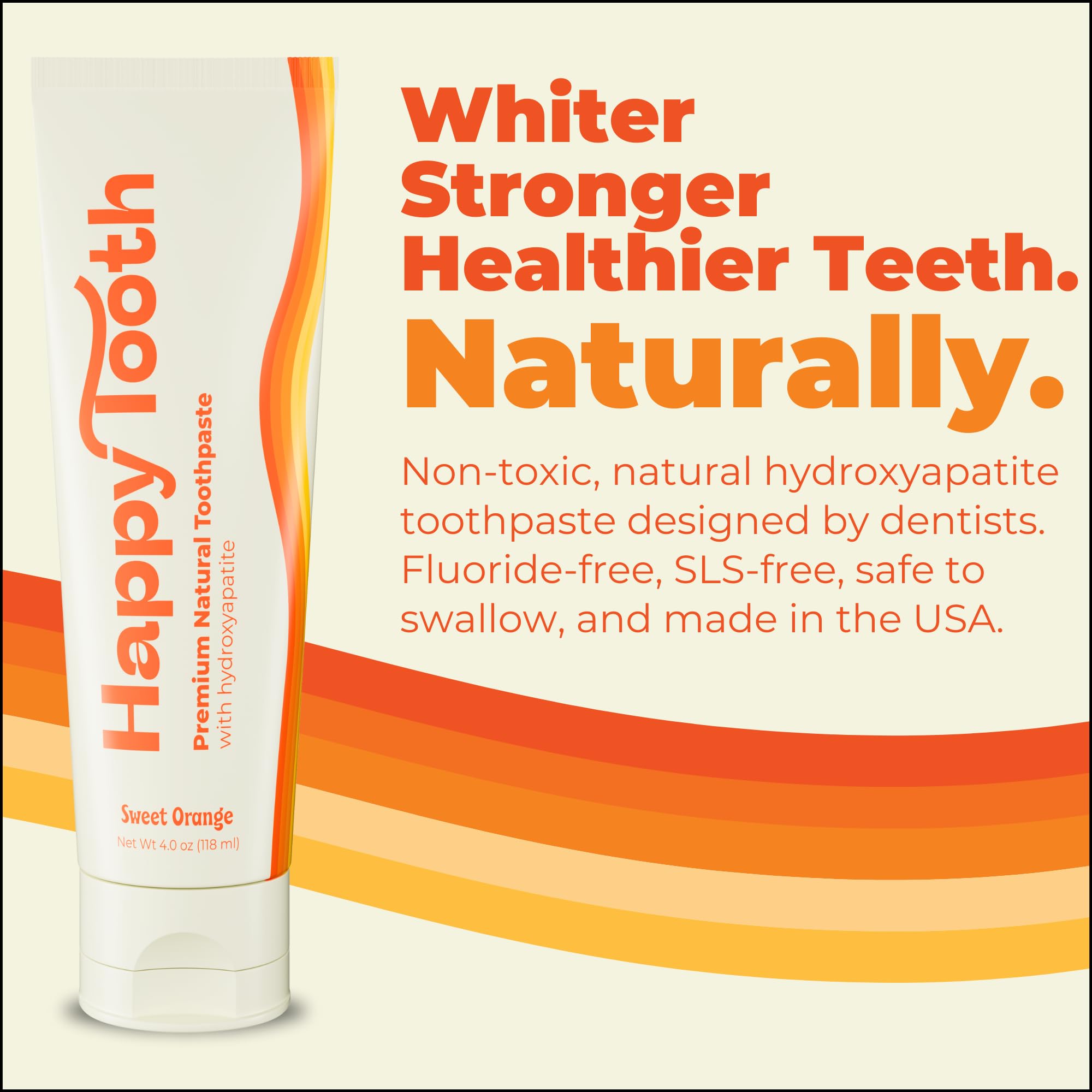 Back of Happy Tooth toothpaste box showing ingredients