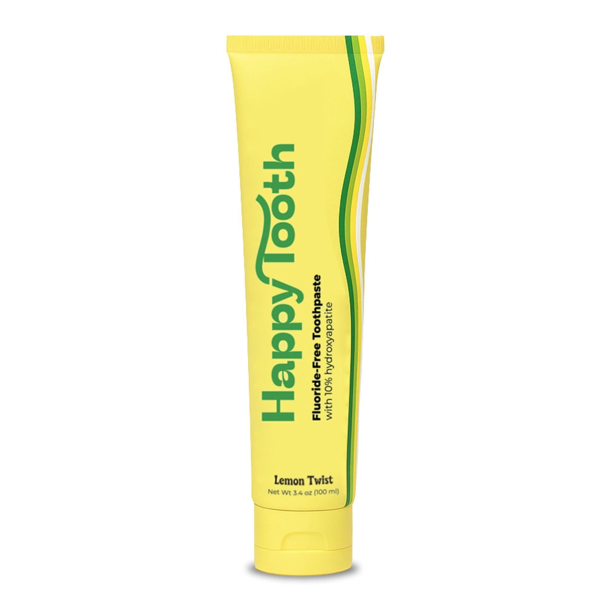 Happy Tooth Hydroxyapatite Toothpaste Lemon Twist 3.4 oz — Fluoride Free, SLS Free, Enamel Repair for Kids, Teens & Adults