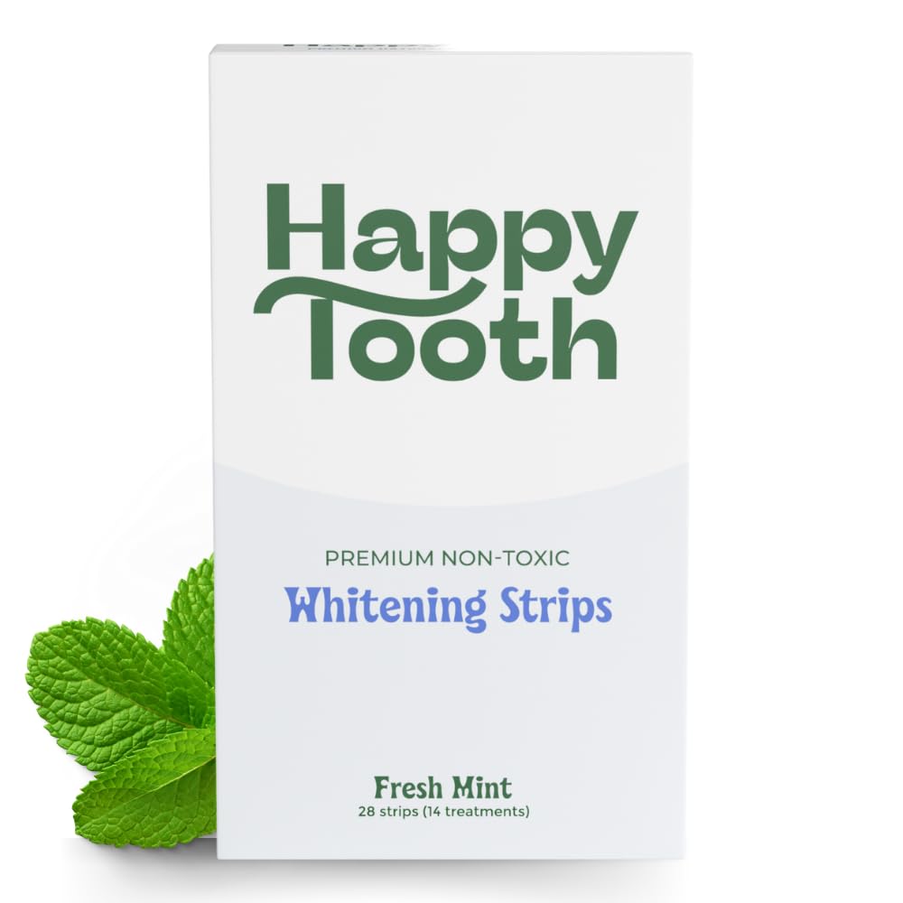 Happy Tooth Whitening Kit packaging showing 28 strips