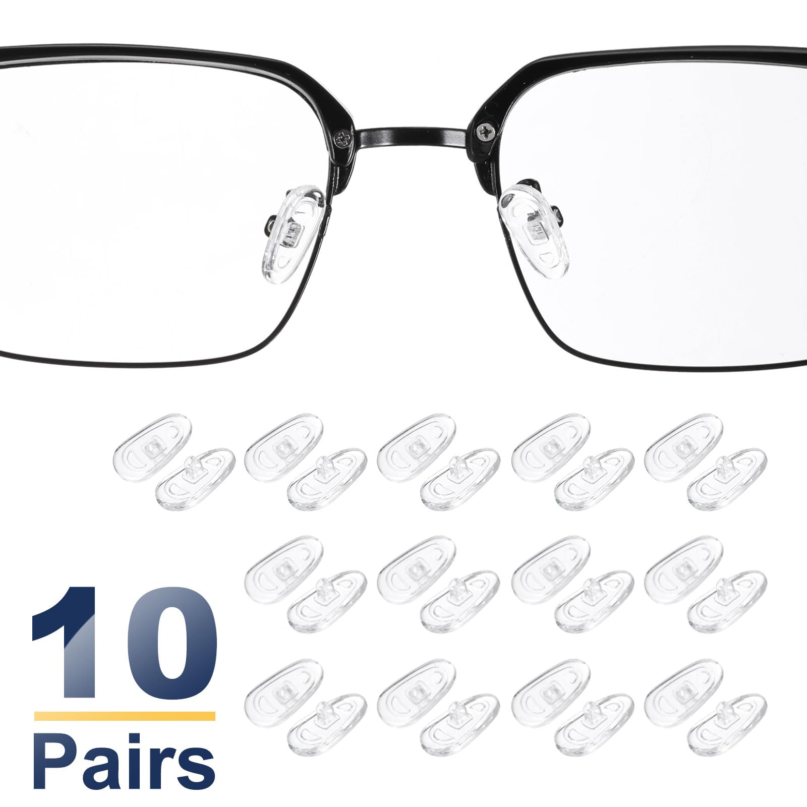 Nose pad dimensions: 13mm length, 7mm width, 5mm thickness for glasses