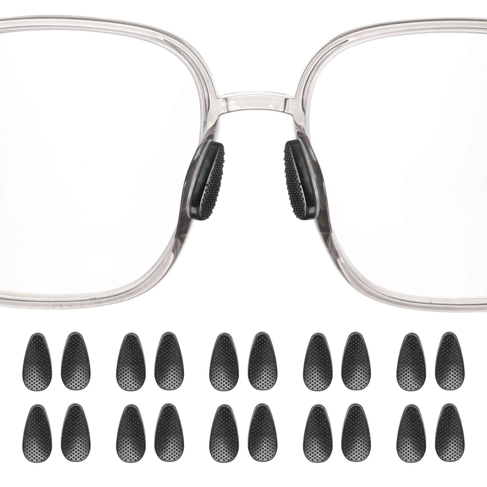 HARFINGTON 10 Pairs Silicone Nose Pads - Granular Water Drop style - Black - front view