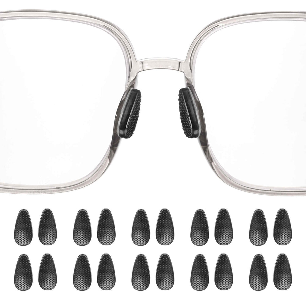 HARFINGTON 10 Pairs Silicone Nose Pads - Granular Water Drop style - Black - front view