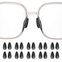 HARFINGTON 10 Pairs Silicone Nose Pads - Granular Water Drop style - Black - front view