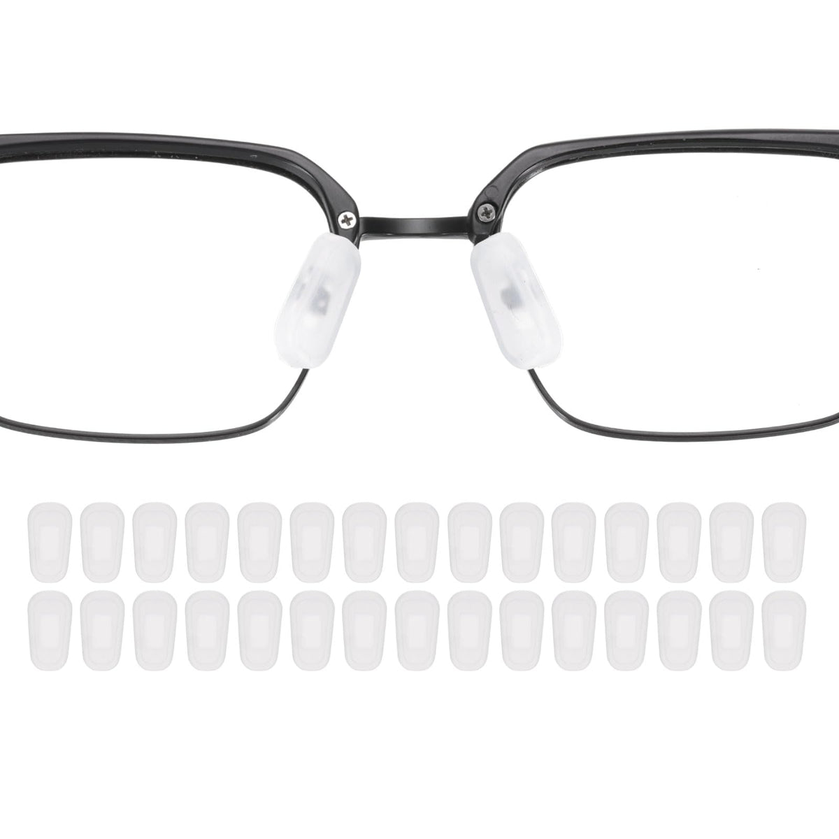 HARFINGTON 15-pairs silicone eyeglass nose pads in white, 3mm thick, anti-slip