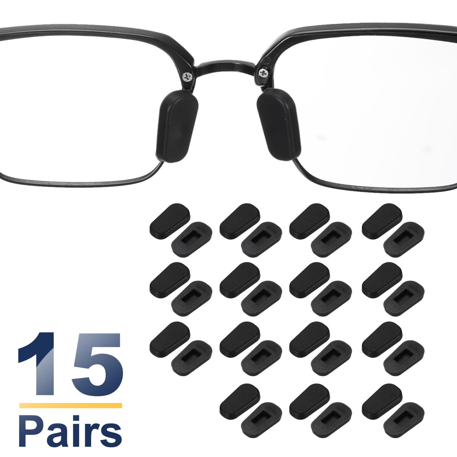 Slip-on nose pads showing snap-in design for secure fit.