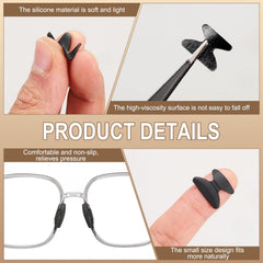Anti slip nose pads attached to glasses
